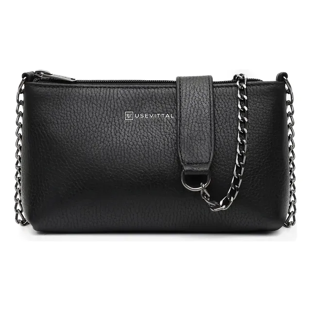 Bolsa Feminina Couro Vittal Annelise Alça Corrente Compacta