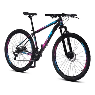 Bicicleta Aro 29 Krw AlumĂnio 21v SuspensĂŁo Freio Disco X41 Cor Preto/azul E Rosa Bicicleta Aro 29 Krw AlumĂnio 21v SuspensĂŁo Freio Disco X41 Cor Preto/azul E Rosa