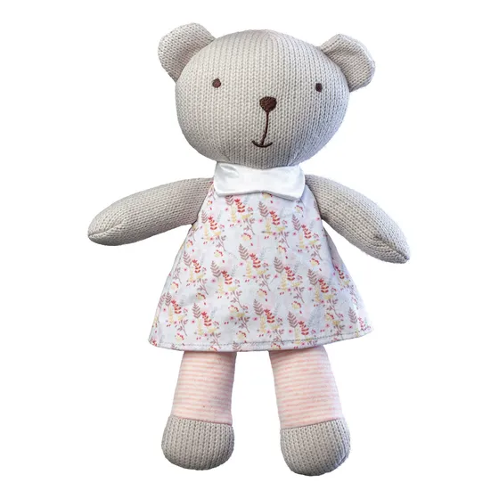 Peluche Osa Tejido Con Sonajero 30 Cms. Storki