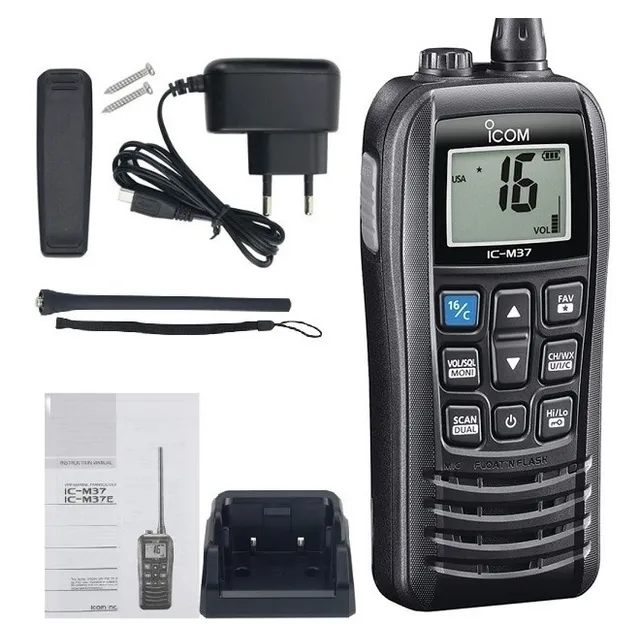 Radio Vhf Portátil Icom Ic-m37 Flutuante Transceptor 6w