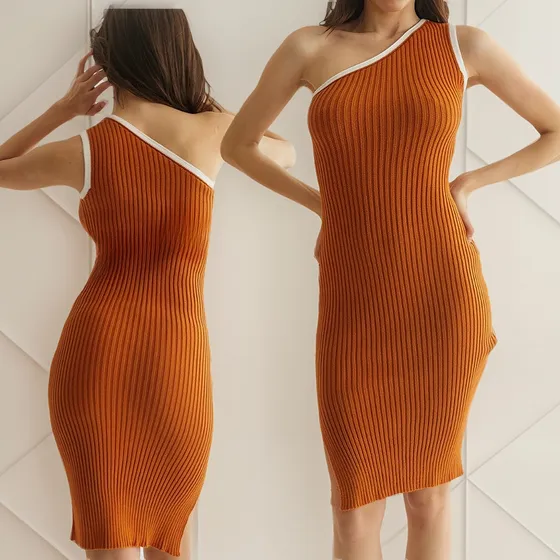 Vestido Asimétrico De Mujer Largo