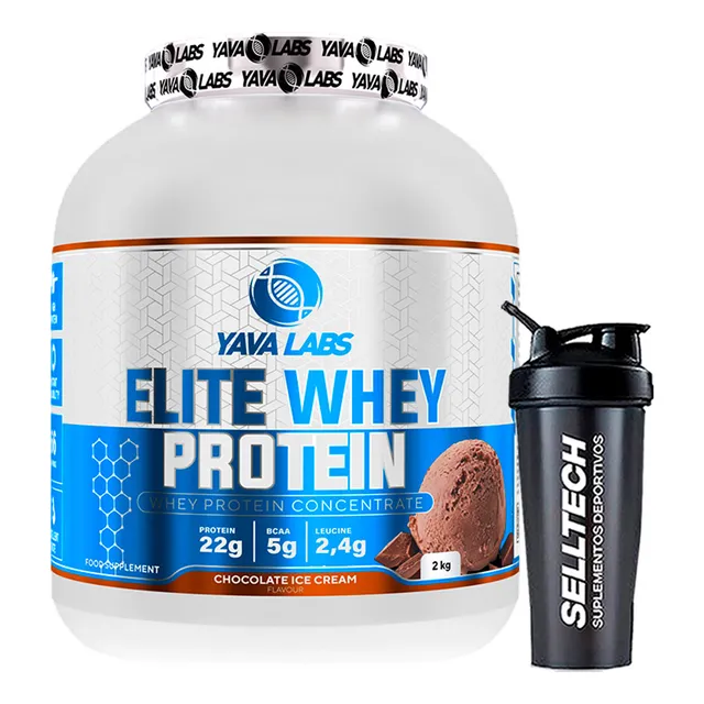Proteína Yava Labs Elite Whey Protein 2kg Chocolate+shaker