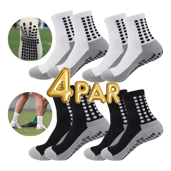 Set 4 Par Calceta Media Antideslizante Tipo Trusox Deporte F