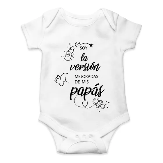 Body Para Bebé Frase Soy La Versión Mejorada De Mis Papás