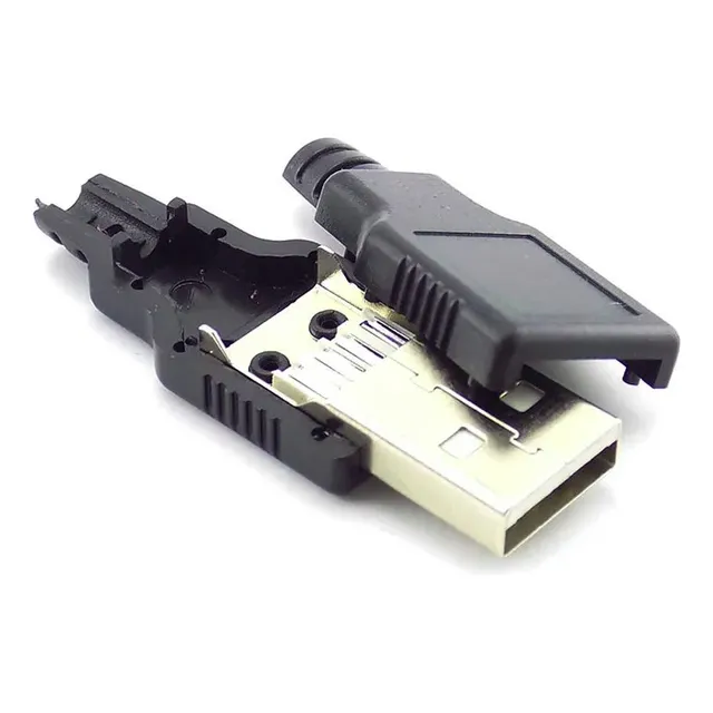 25 Conectores Usb Macho Soldar Con Casco Tipo A 2.1