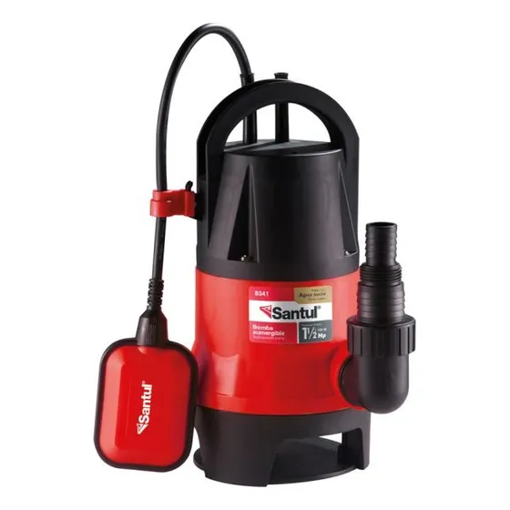 Bomba Sumergible 1-1/2 Hp 233l/min Para Agua Sucia 1100w Color Rojo