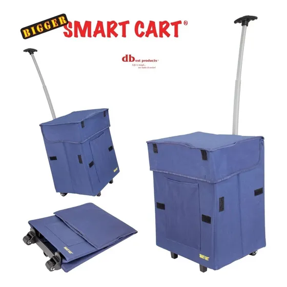 Carrito De Compras Plegable Multiuso Feria 48 Litros Blue Azul