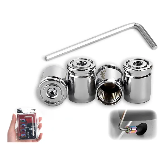 Tapones Seguridad Valvula Llanta Aire 4pcs Sport Con Llave