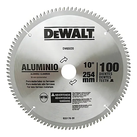 Disco Serra Circular P/ Aluminio 10 254mm 100 Dentes Dewalt