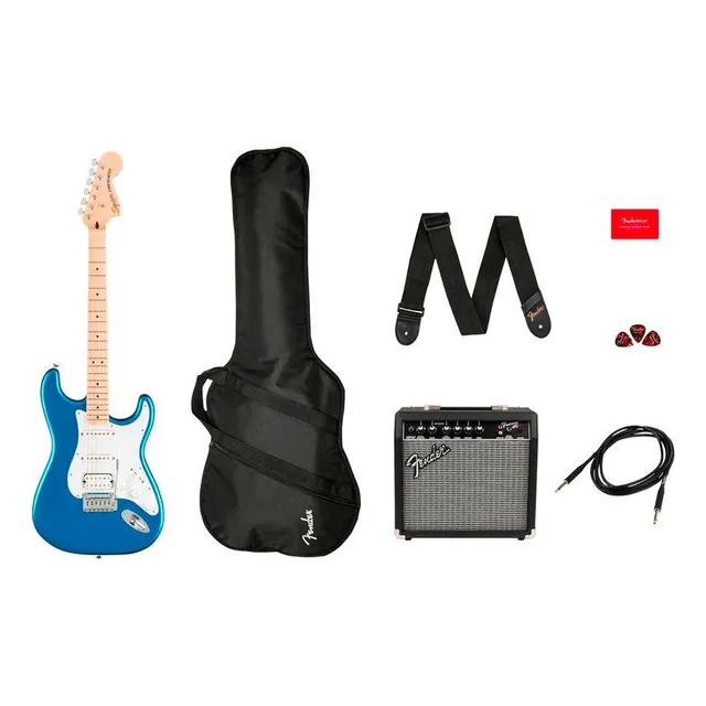 Pack De Guitarra Eléctrica Squier Affinity Stratocaster Hss Diestro Lake Placid Blue Laurel Indio