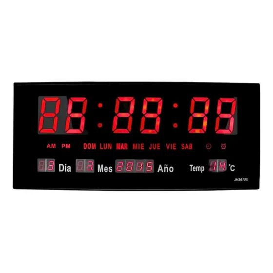 Reloj Digital Pared Mural Led Moderno Fecha Dia Temperatura