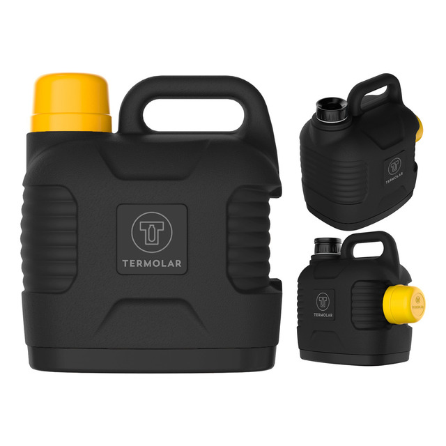 Garrafão Térmico 5 Litros Mantém Gelado Quente Preto E Amarelo Trilha Camping Supertermo T...