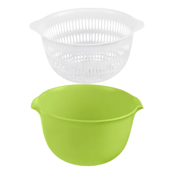 Cesta Colador Drenaje Doble Capa Verde