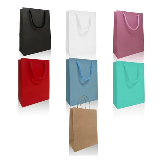 Sacola Papel Bolsa Colorida Extra Pequena 13x18x6 Kit 10 Un
