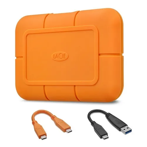 Disco externo solido 2TB LaCie Rugged SSD NVMe Naranja USB-C hasta 1050 MB/s resistencia IP67 Cifrado hardware