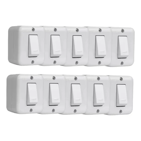 10 Interruptor Casquete Sobrepuesto Simple Stanford 16a Sec