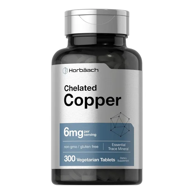 Cobre Quelado 6 Mg Horbäach 300 Tabletas Vegetarianas