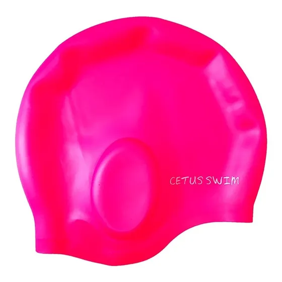 Touca De Natação Cobre Orelhas Cetus Cor Rosa Desenho do tecido Lisa