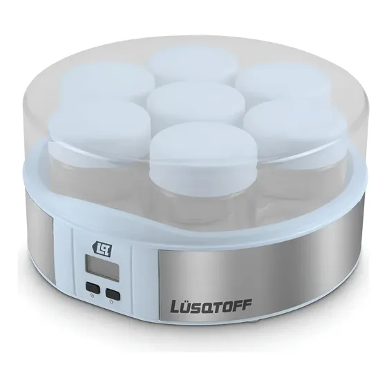 Yogurtera Eléctrica Lusqtoff 15W 1.4L 7 Frascos Vidrio Apagado Automático