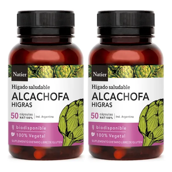 Natier X2 Alcachofa Higras Suplemento Alimenticio 50c 6c