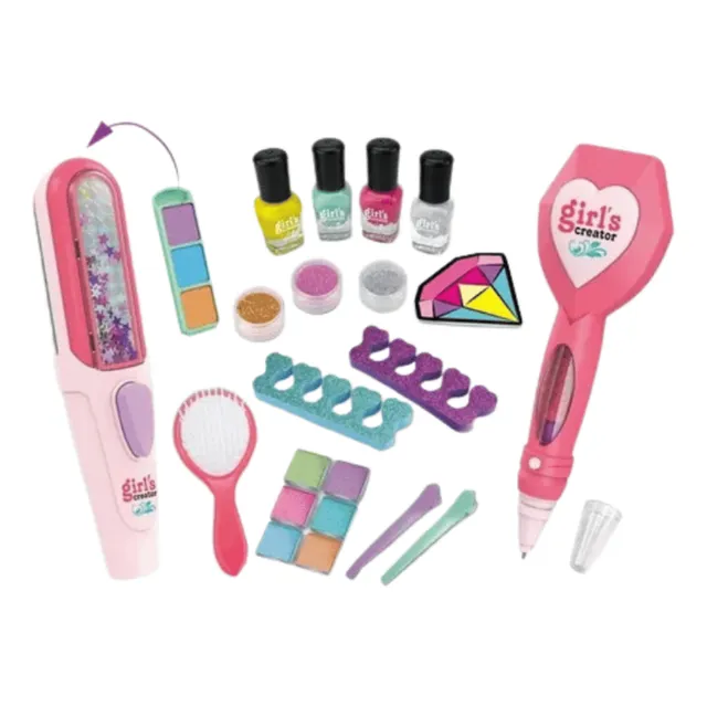 Set Juguete Plancha Cabello Decoración Uñas Tatuaje Niñas