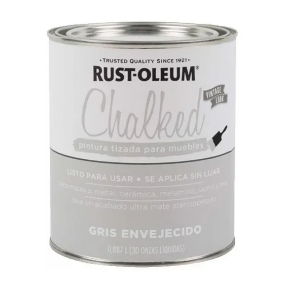 Pintura Esmalte Rust-oleum 0.9 Lt Chalk Gris Envejecido Tiza