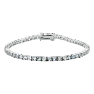 Pulseira Riviera Em Prata Com Banho De Ródio 18cm Presente Pulseira Riviera Em Prata Com Banho De Ródio 18cm Presente