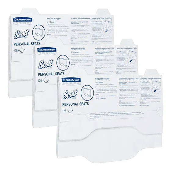 Pack 3 Scott Cubre Asientos Sanitarios Desechables Con 125pz
