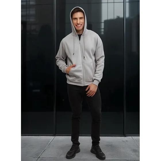 Sudadera Hombre Con Capucha Deportiva Con Cierre Hoodie