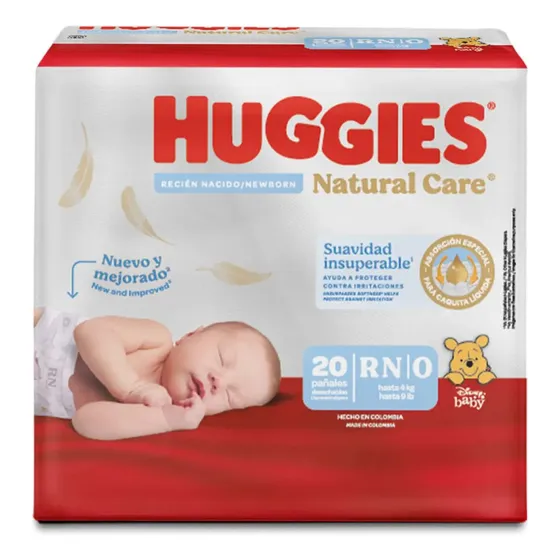 Pañales Natural Care 0/rn 20u - Unidad Tamaño Recién nacido (RN)