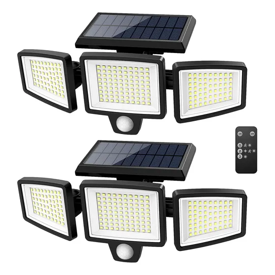 Luzes Solares Externas Com Controle Remoto 2500lm 210 Led