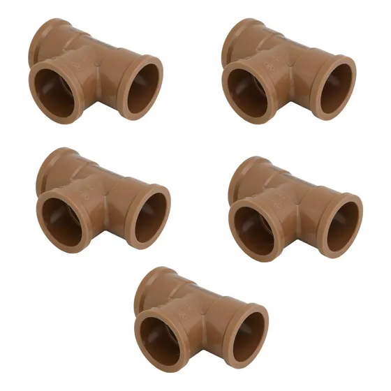 Tee Pvc Soldable Pileta Riego 50mm A 90° Krona X5 Unidades