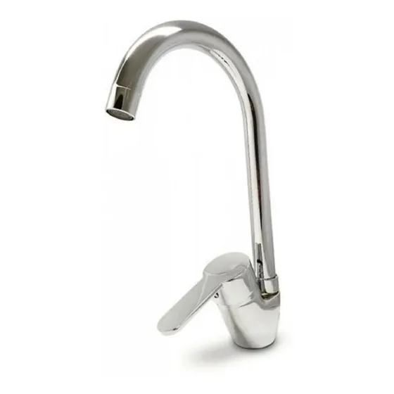 Grifería Cocina Aqualaf Monocomando Arezzo Pico Plateado