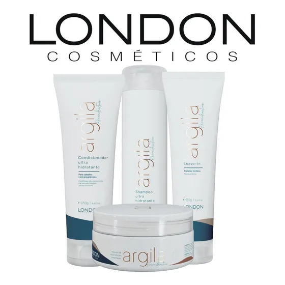 Kit Argila Shampoo + Condicionador + Máscara + Leavin London