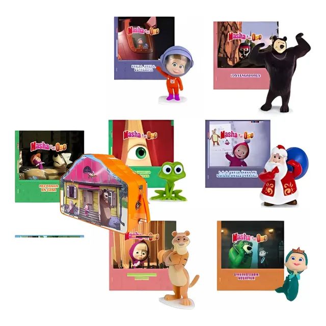 Coleccion Masha Y El Oso Libros Tapa Dura + Figura