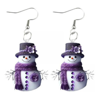 3 Pendientes De Muñeco De Nieve Navideños, Joyas 3 Pendientes De Muñeco De Nieve Navideños, Joyas