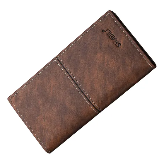 Cartera Billetera Larga Shabili Monedero Cuero Hombre Clasic