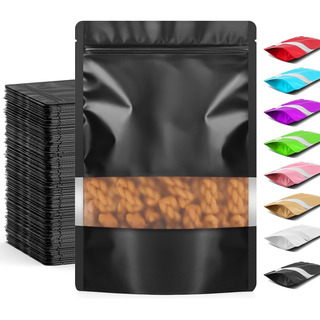 200 Bolsas Stand Up Pouch Kraft Con Ventana 10x15cm Bolsa 200 Bolsas Stand Up Pouch Kraft Con Ventana 10x15cm Bolsa