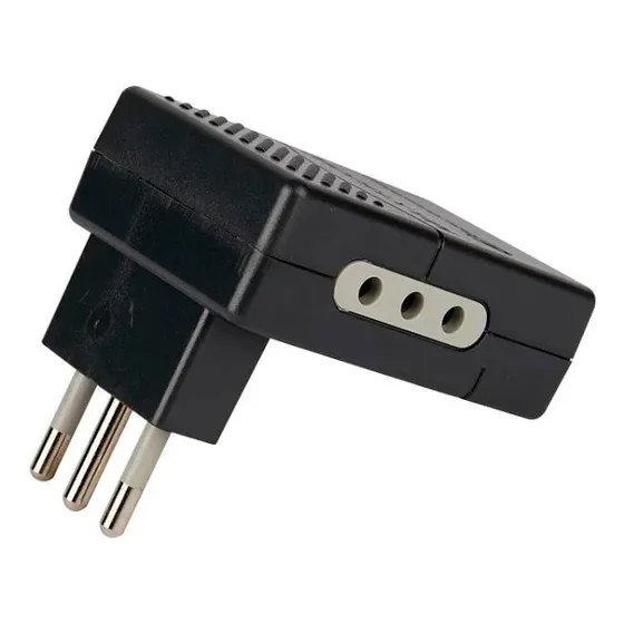 Adaptador Triple Negro Plano 10a Lexo