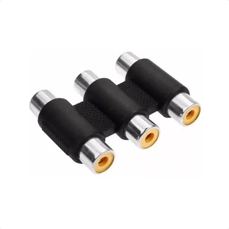 Pack 2 Copla Triple Rca Para Audio Y Video Conector Unión