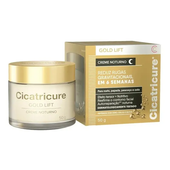 Creme Facial Gold Lift Noturno Reduz Rugas Cicatricure 50g