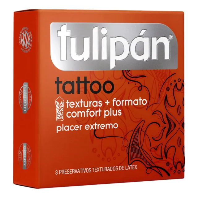 Preservativos Tulipán Tatoo Cajita X 3u Condones