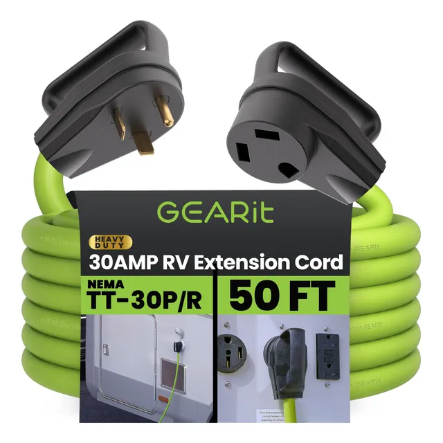 Cable De Extensión De 30 Amperios Gearit Para Rv Y Auto,