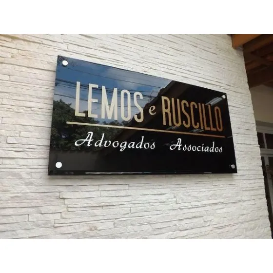 Placa Vidro Com Seu Logo Para Escritório De Advocacia 40x40