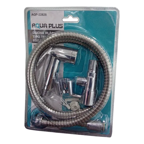Juego Ducha Tipo Teléfono Manual Pvc Cromado