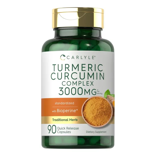 Suplemento De Jengibre Y Cúrcuma 3,000mg Carlyle 90 Capsulas