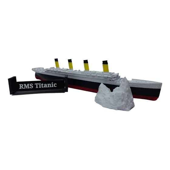 Miniatura - Titanic + Iceberg - 1:1000 - Colorido - 27cm