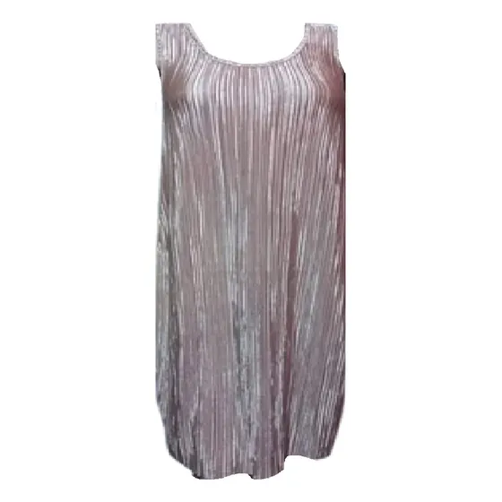 Vestido Dorado Claro Plisado Talle 3xl Grande Especial
