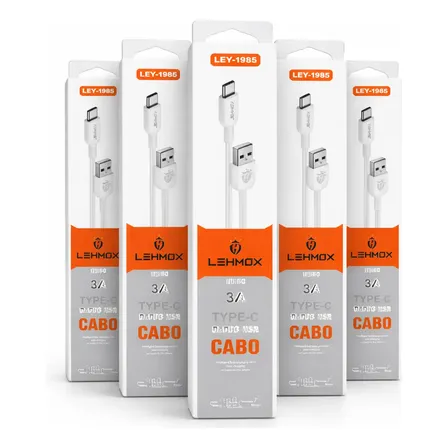 Kit 10 Cabos Celular Tipo C Carregar E Dados Atacado Revenda Branco