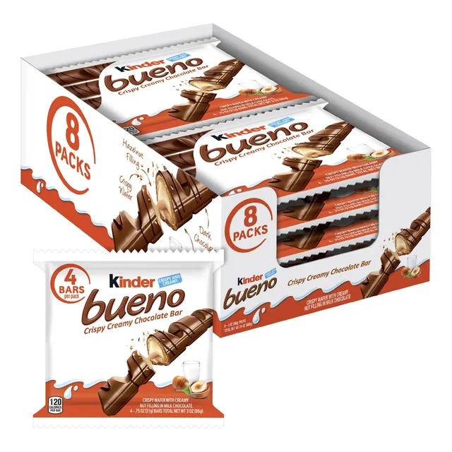Kinder Bueno Chocolate Con Leche Y Crema De Avellanas 8 Unid